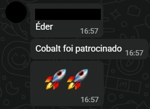 Mensagem de cliente: Cobalt foi patrocinado